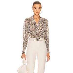 EUC Nili Lotan Colleen Silk Top - Fall Leaf Print